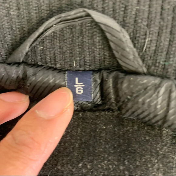 DANIEL HECHTER Charcoal Grey Quilted Lining Wool Zip Up Dress Coat Size L - Picture 9 of 14